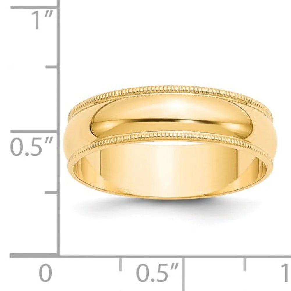 14 Karat Yellow Gold 6mm Wedding Band Q943