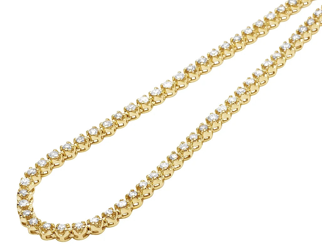 10K Yellow Gold Diamond Tennis Choker Necklace 4mm 21" 6.5CT H619421