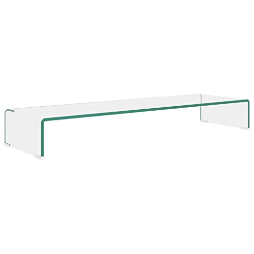 Clear Glass TV Stand 39.4"x11.8"x5.1" U3562