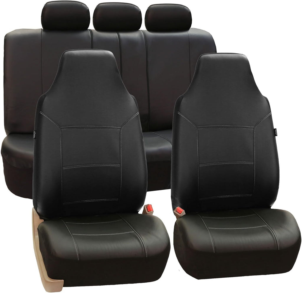 Gray Leather Seat Covers Full Set S876