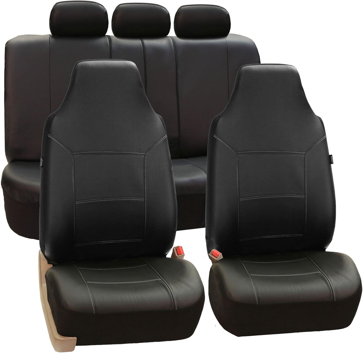 Gray Leather Seat Covers Full Set S876