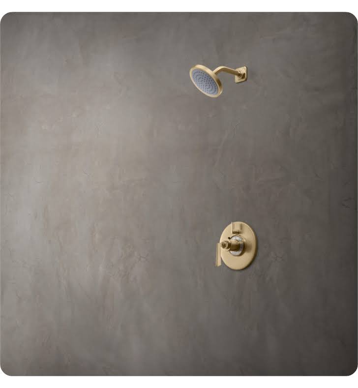 5-5/8x22 Single-Function Brass Showerhead Kit - Antique Copper Flat O281743