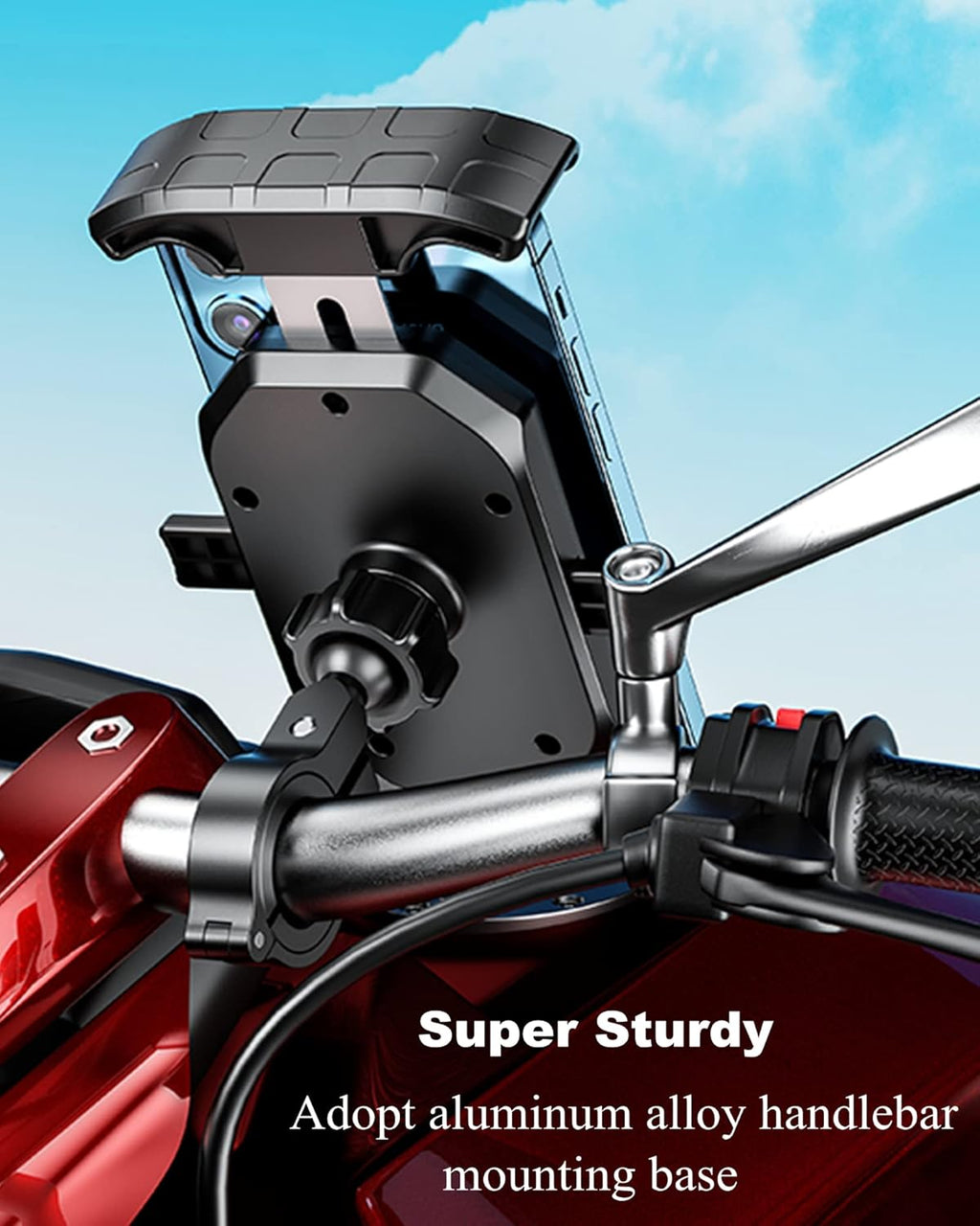 Aluminum Alloy Motorcycle Phone Mount for 4''-7'' Smartphones S328