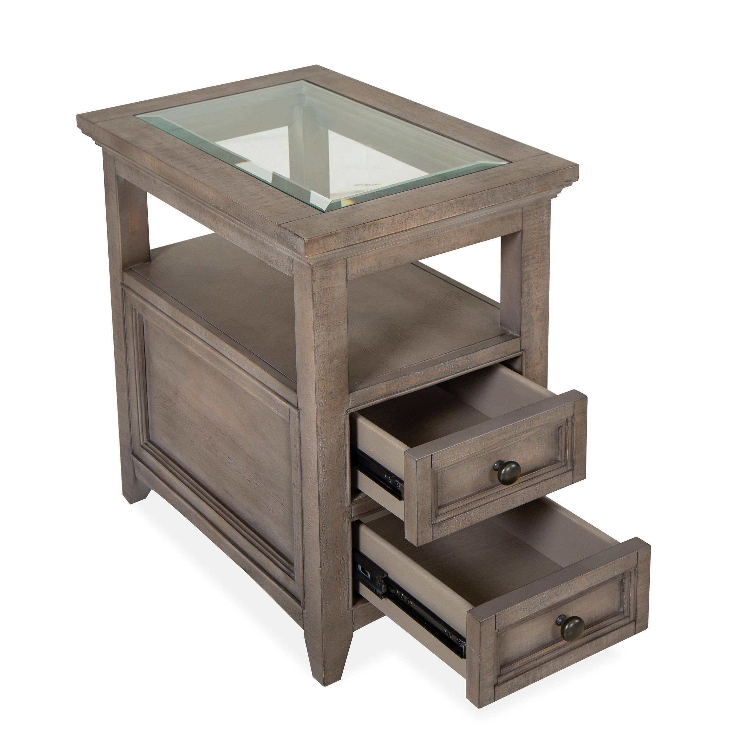 Dovetail Grey Chairside End Table R153
