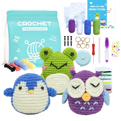 Crochet Starter Kit with Crochet Hooks, Yarn, Markers and Supplies O506