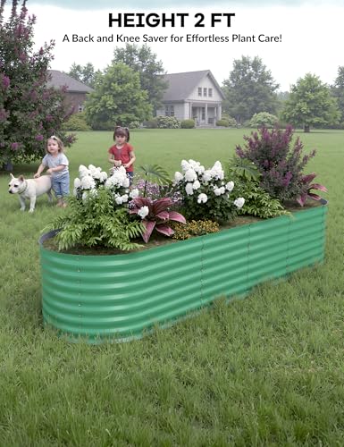 Beige Galvanized Raised Garden Bed C726
