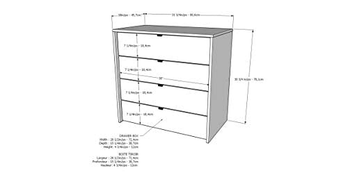 4-Piece Bedroom Set with Bed Frame, Headboard, Nightstand & Dresser, Queen White Bark Grey D183