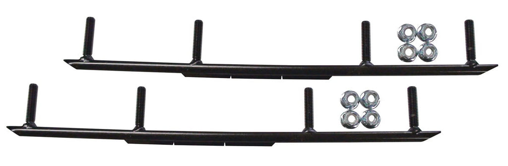 Green Razor Snowmobile Skis with 4" Round Bars Complete Kit Y8216