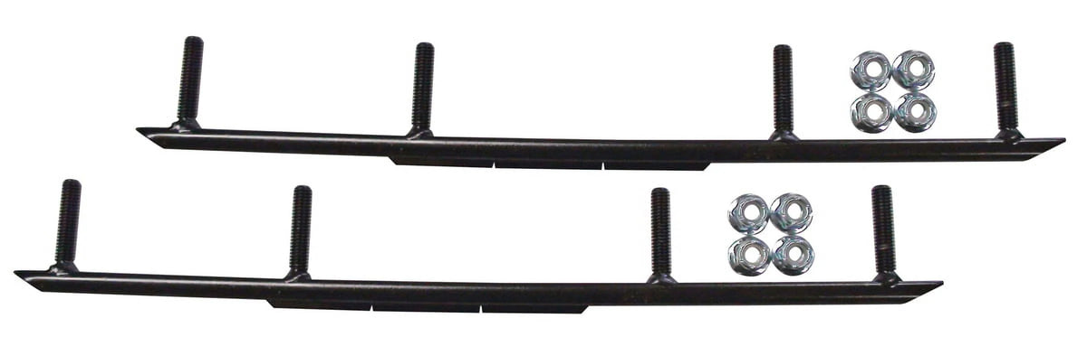 Green Razor Snowmobile Skis with 4" Round Bars Complete Kit Y8216