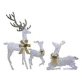 3PC White Deer Family LED Lighted Christmas Outdoor Decorations A7974
