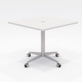 White Pedestal Table with Casters E825316