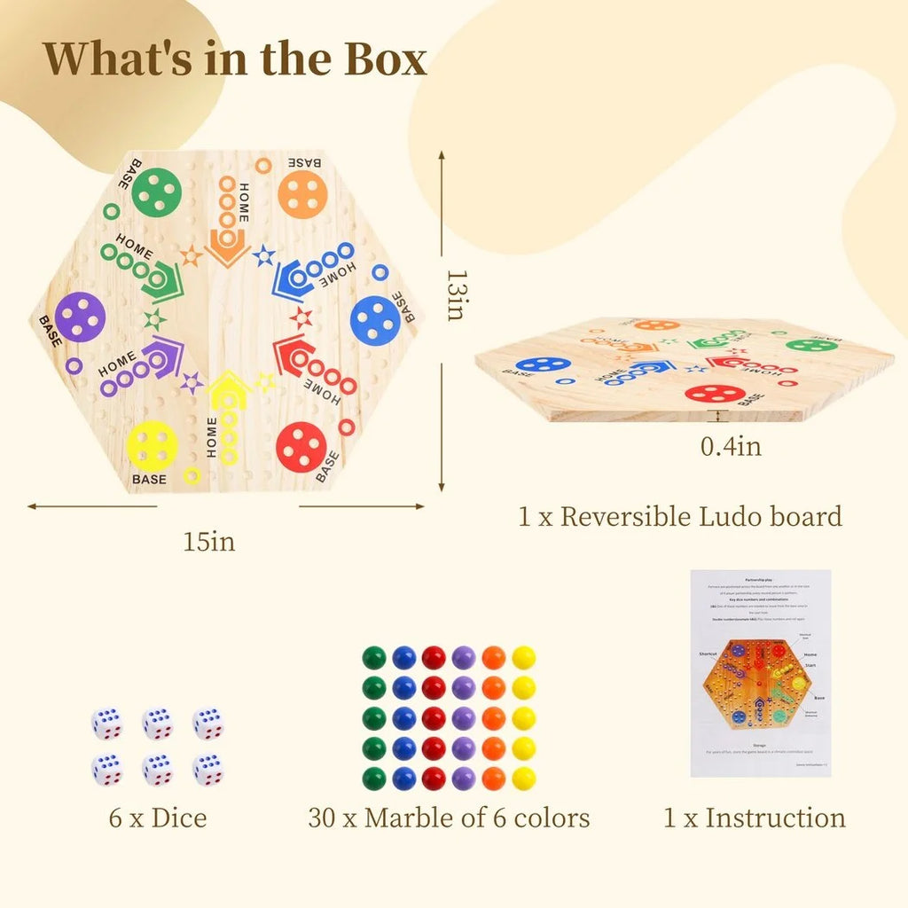 Double-Sided Wooden Marble Board Game Z93724