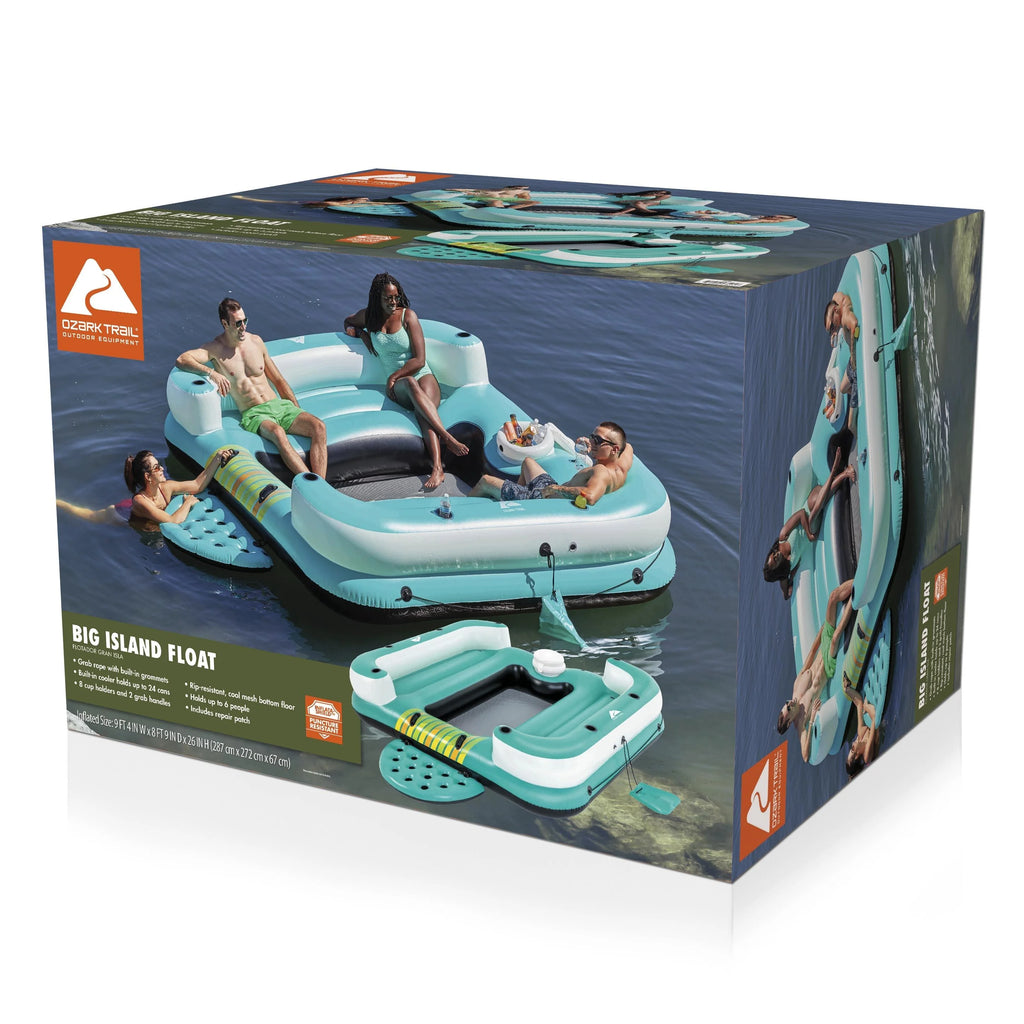 6-Person Inflatable Island 10' Multicolor Float P472