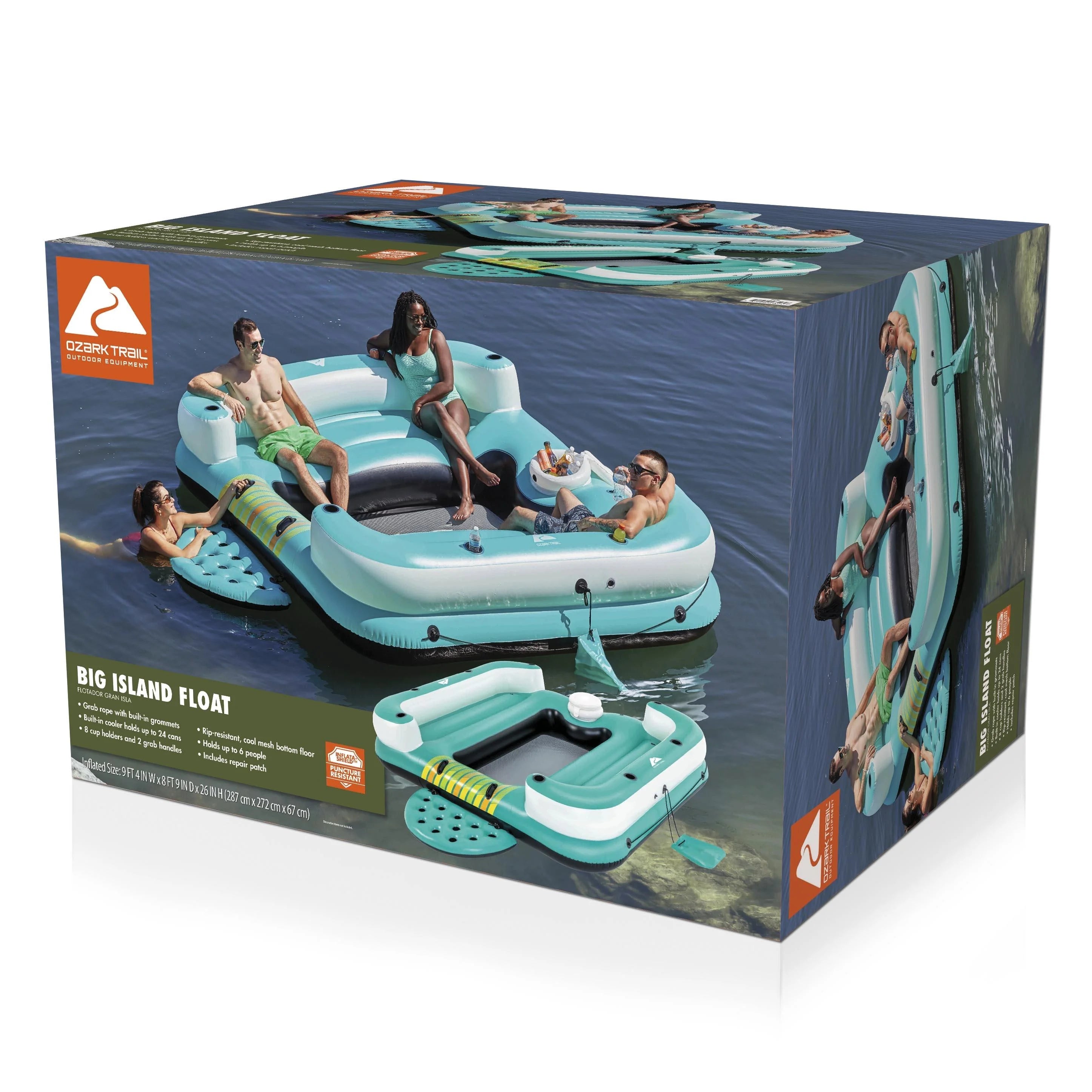 6-Person Inflatable Island 10' Multicolor Float P472
