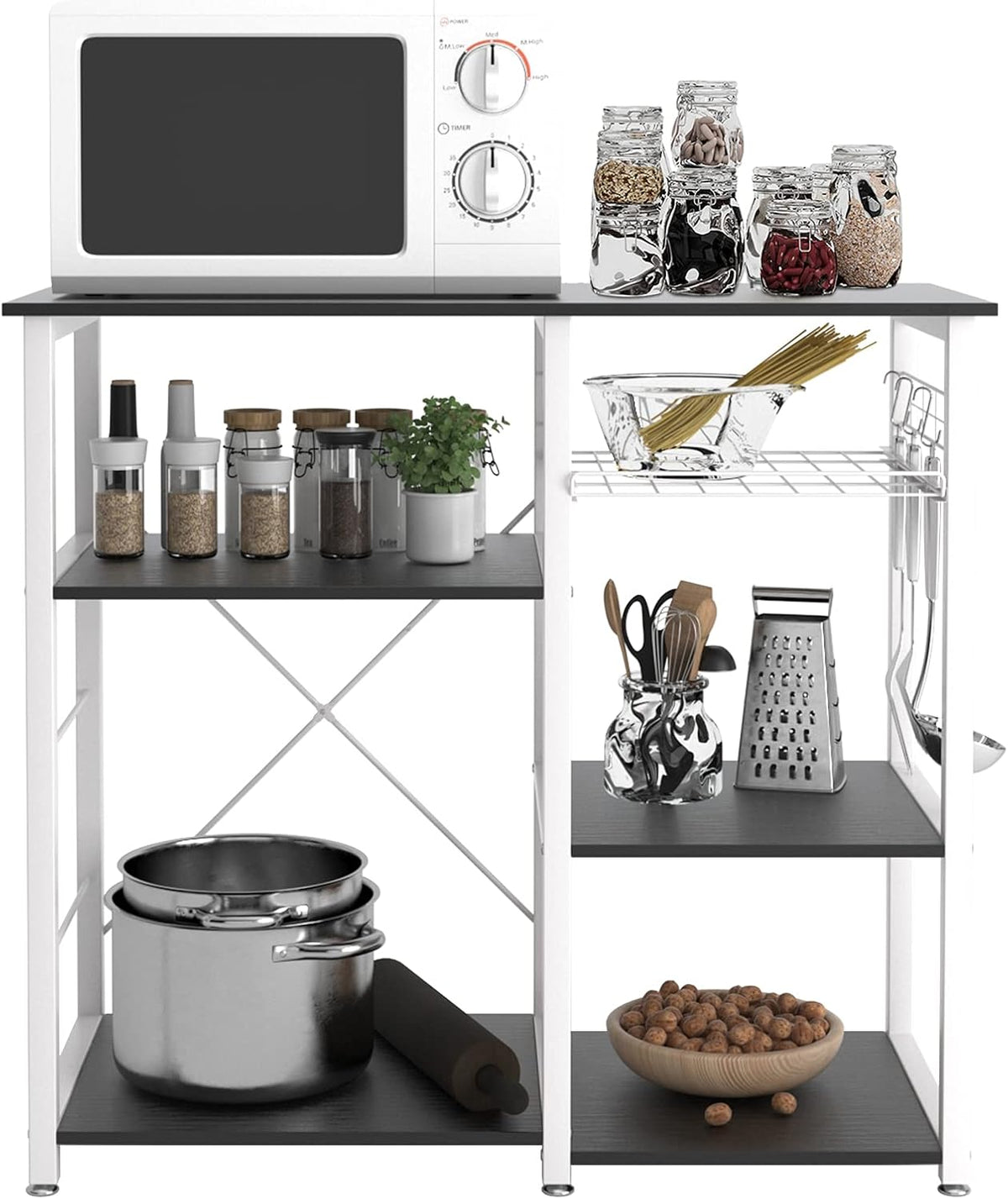 3-Tier+3-Tier Maple Kitchen Utility Storage Cart Stand S690387