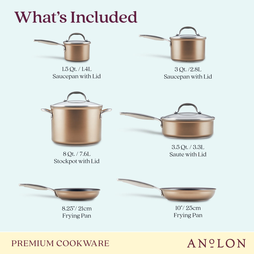 10 Piece Hard Anodized Nonstick Cookware Set J400