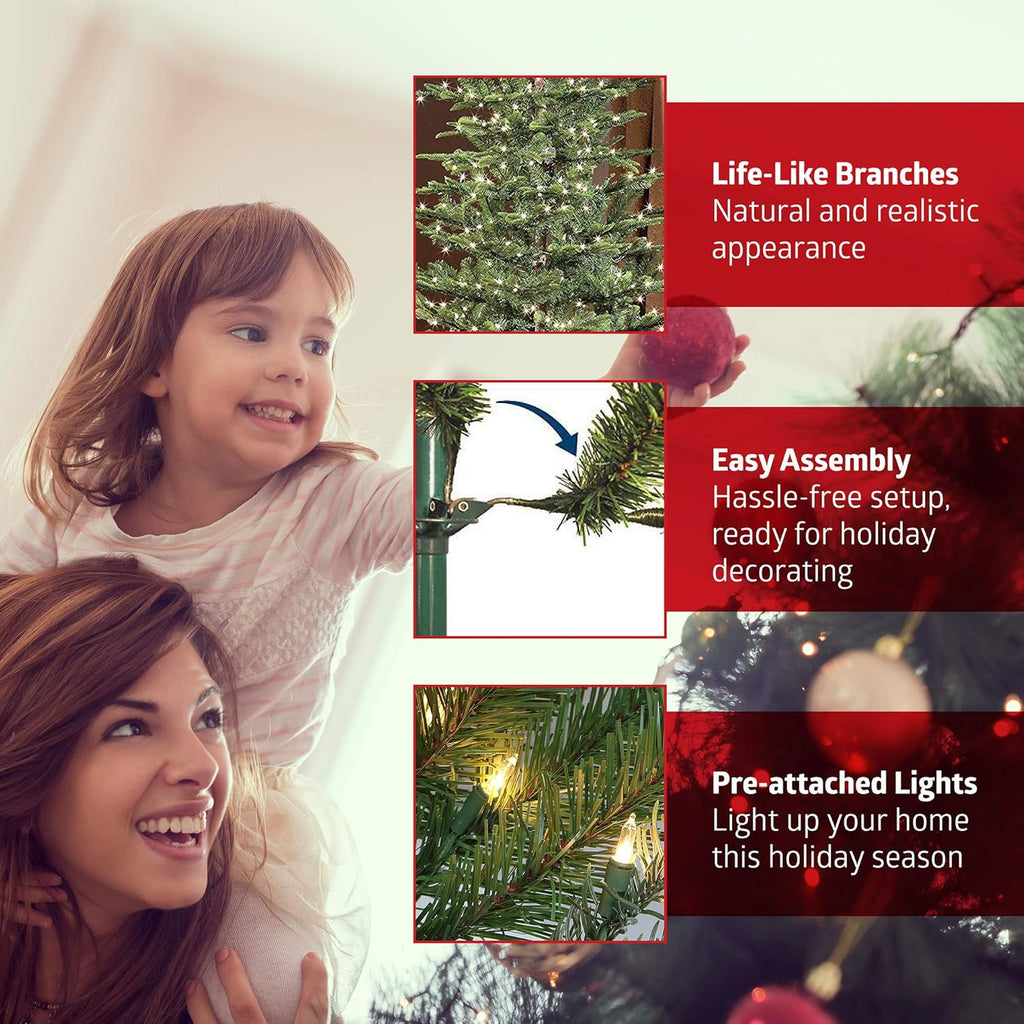 7.5 Foot Pre-Lit Artificial Christmas Tree with 700 Clear Lights U94039