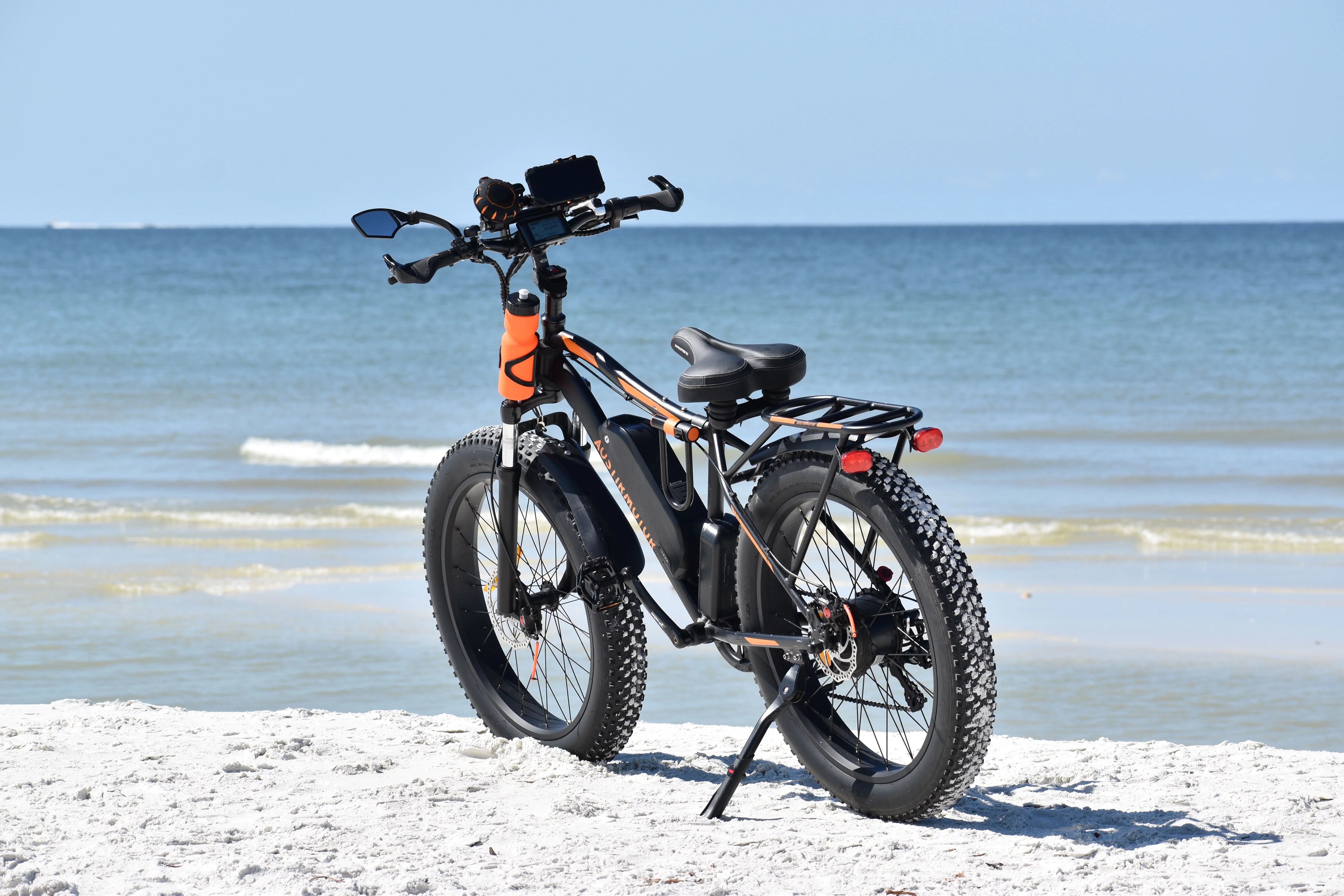 26" 750W Electric Bike Fat Tire 48V 13AH Removable Lithium Battery with Detachable Rear Rack (Black) I355398