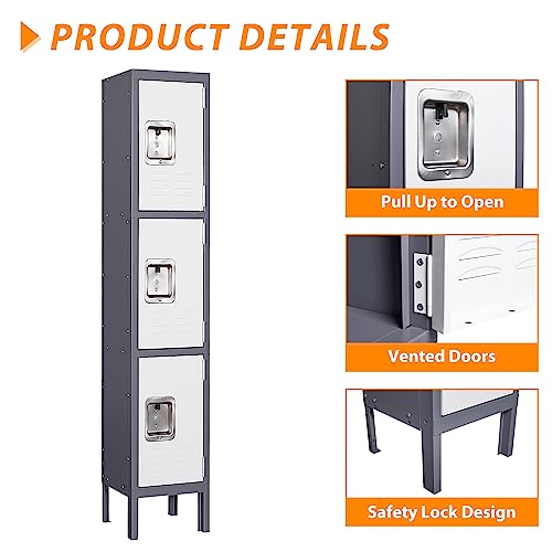 Grey White 2 Door Steel Locker J48959
