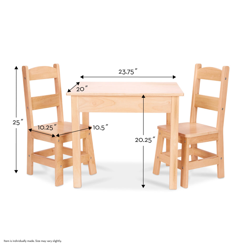 Solid Wood Table and 2 Chairs Set E791
