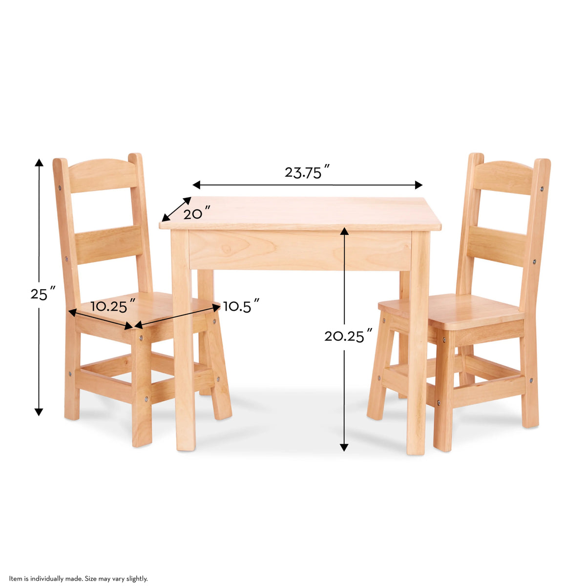 Solid Wood Table and 2 Chairs Set E791