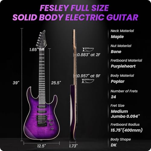 Black Solid Body Electric Guitar with 24 Frets B151