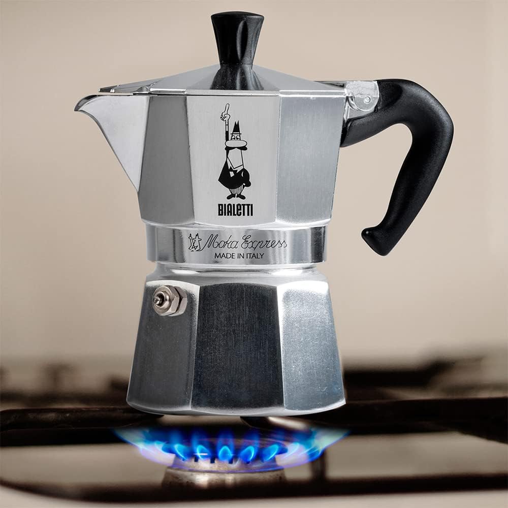 3 Cups (4.4 Oz - 130 Ml) Aluminium Stovetop Espresso Maker B9656