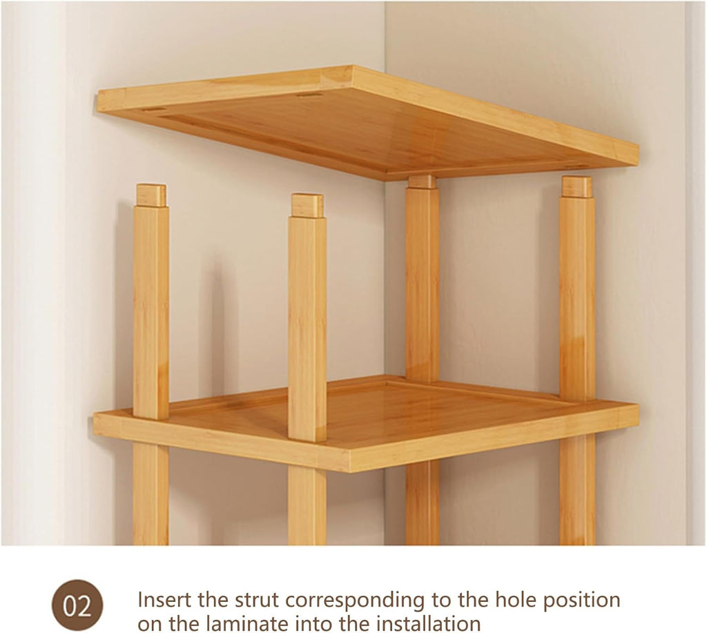 Bamboo 7-Tier Shoe Rack Storage Organizer Shelf B258