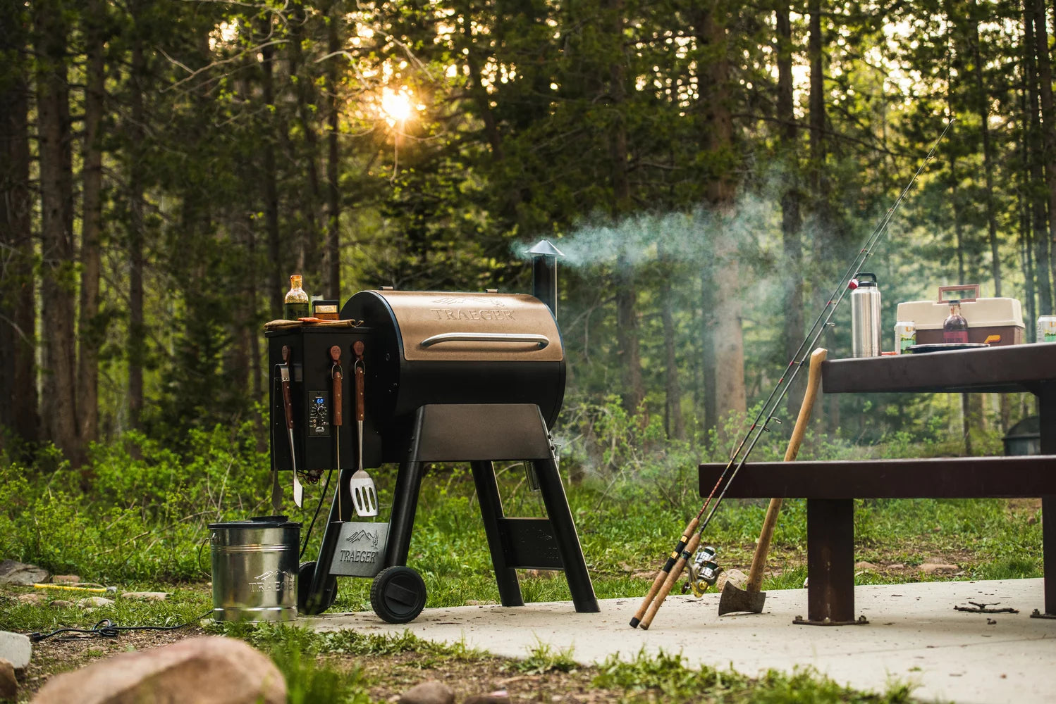 Bronze Wood Pellet Grill and Smoker O21338