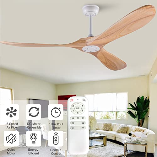60 inch Solid Wood Ceiling Fan with Remote Control F13481
