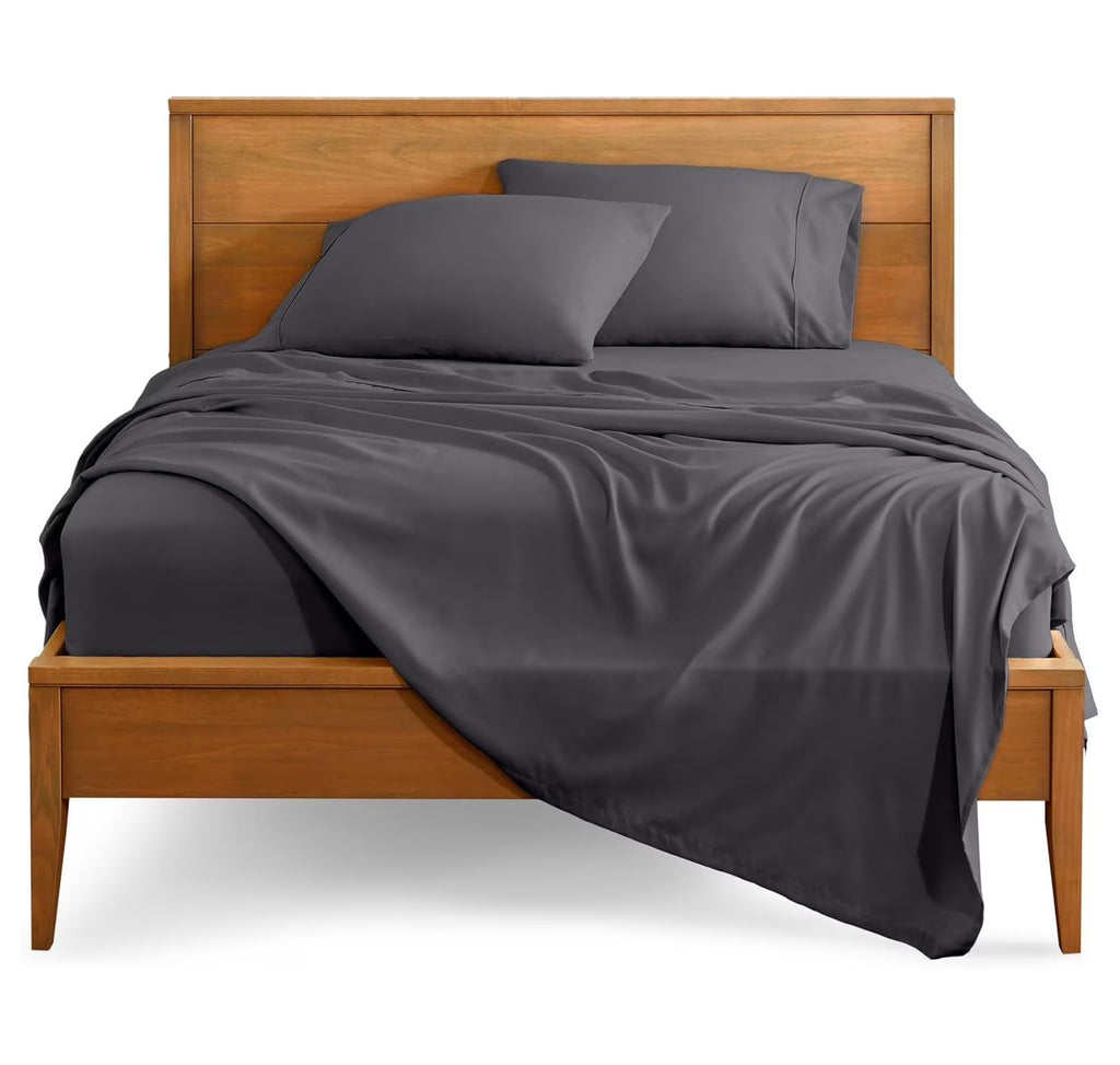 Short Queen 4 Piece Microfiber Sheet Set with Deep Pockets U64585