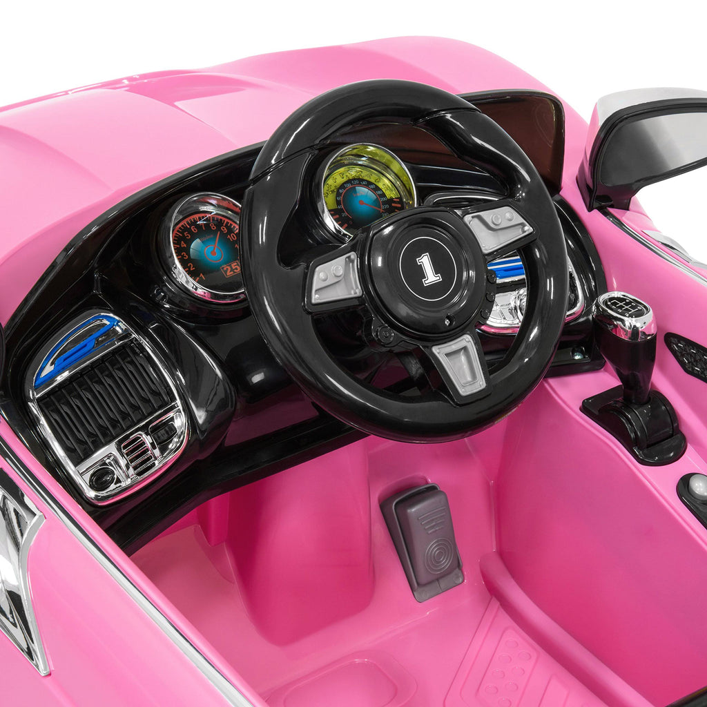 Pink 12V Battery Powered Electric Ride on Car with LED Lights H1584