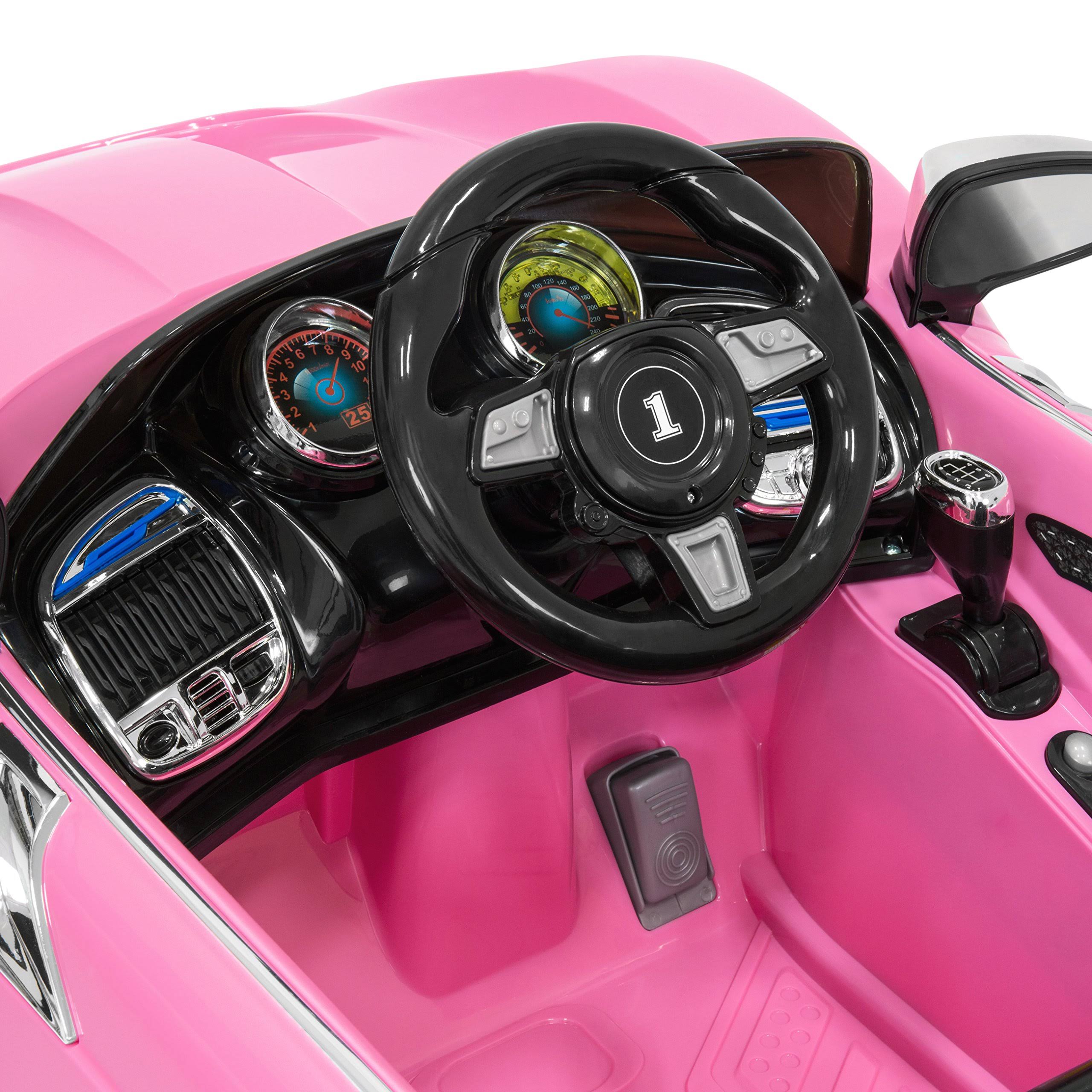 Pink 12V Battery Powered Electric Ride on Car with LED Lights H1584