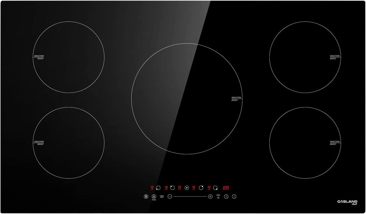 Induction Cooktop 30 Inch, 240V Drop-in 4 Cooking Zone, 9 Power Levels, Sensor Touch Control, Child Lock, Timer T77408