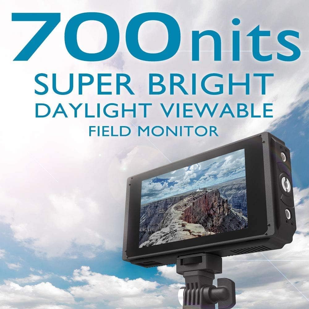 5 Inch Full HD 1920x1080 Touch Screen On-Camera Field Monitor with HDMI 4K Input/Output and Dual NP-F Battery Mount M3074