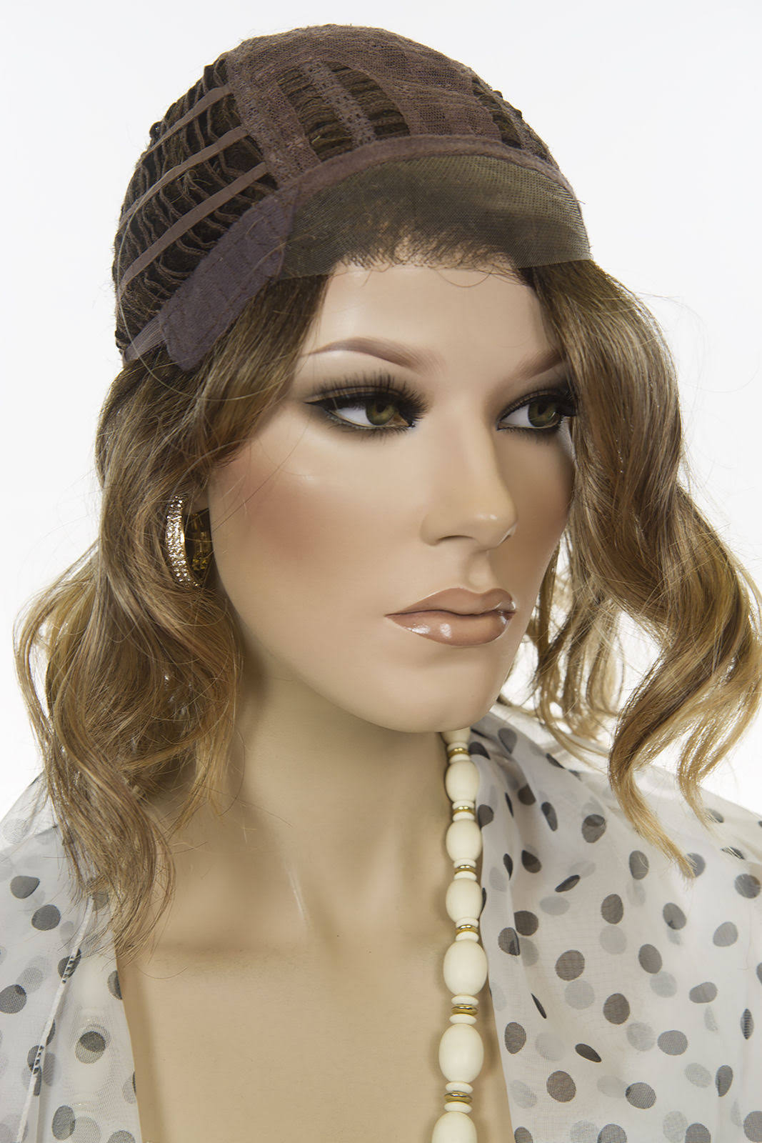 Medium Lace Front Wavy Blonde Brunette Red Grey Wigs - Light Gold Brown Medium Gold B U3836