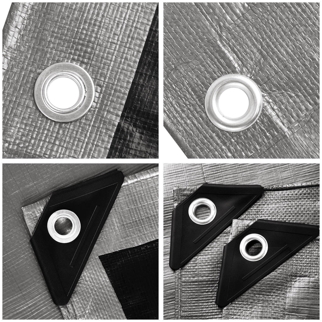 20x30ft Heavy Duty Reinforced Poly Tarp Waterproof Tarpaulin with Eyelets U96754