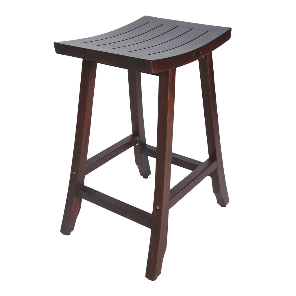 Solid Teak Kitchen Bar Stool in Woodland Brown Finish N380412