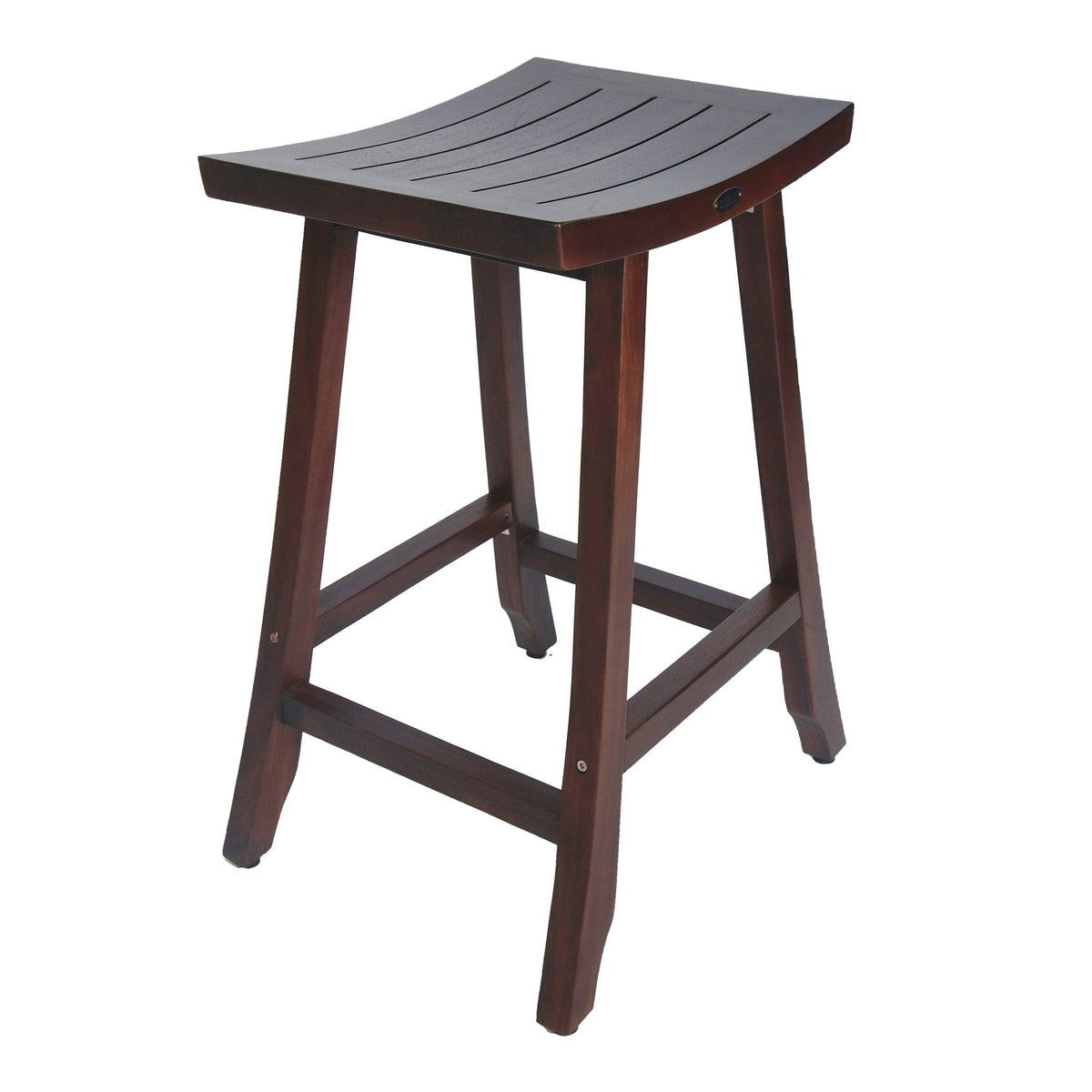 Solid Teak Kitchen Bar Stool in Woodland Brown Finish N380412