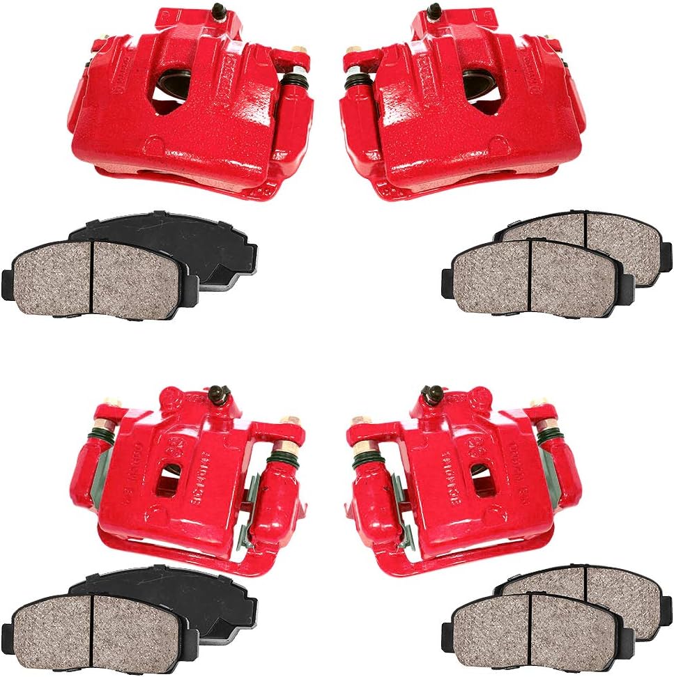 Red Calipers with Ceramic Brake Pads and Hardware Kit J390489