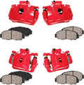 Red Calipers with Ceramic Brake Pads and Hardware Kit J390489