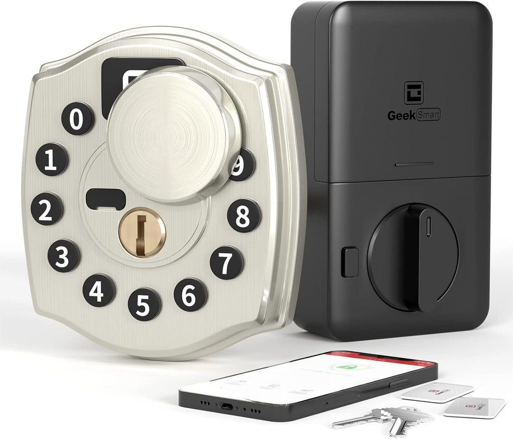 Keyless Entry Deadbolt Door Lock with Keypad, APP, IC Card, Mechanical Key G312