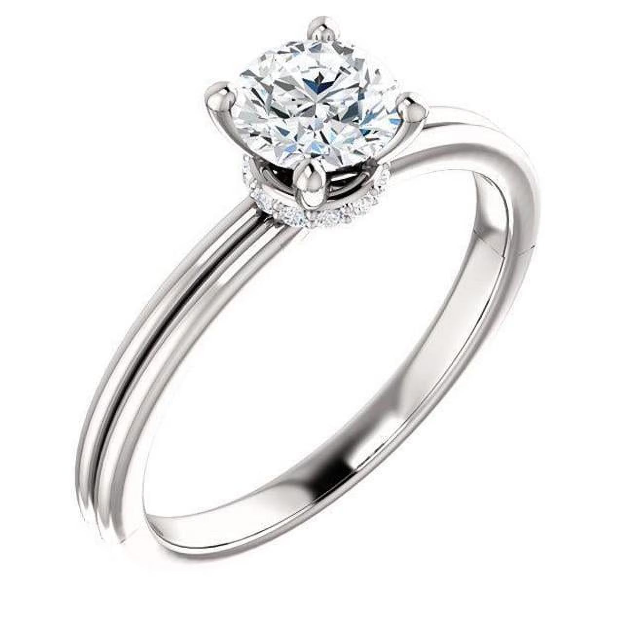 14K White Gold Prong Setting Engagement Ring Q833153