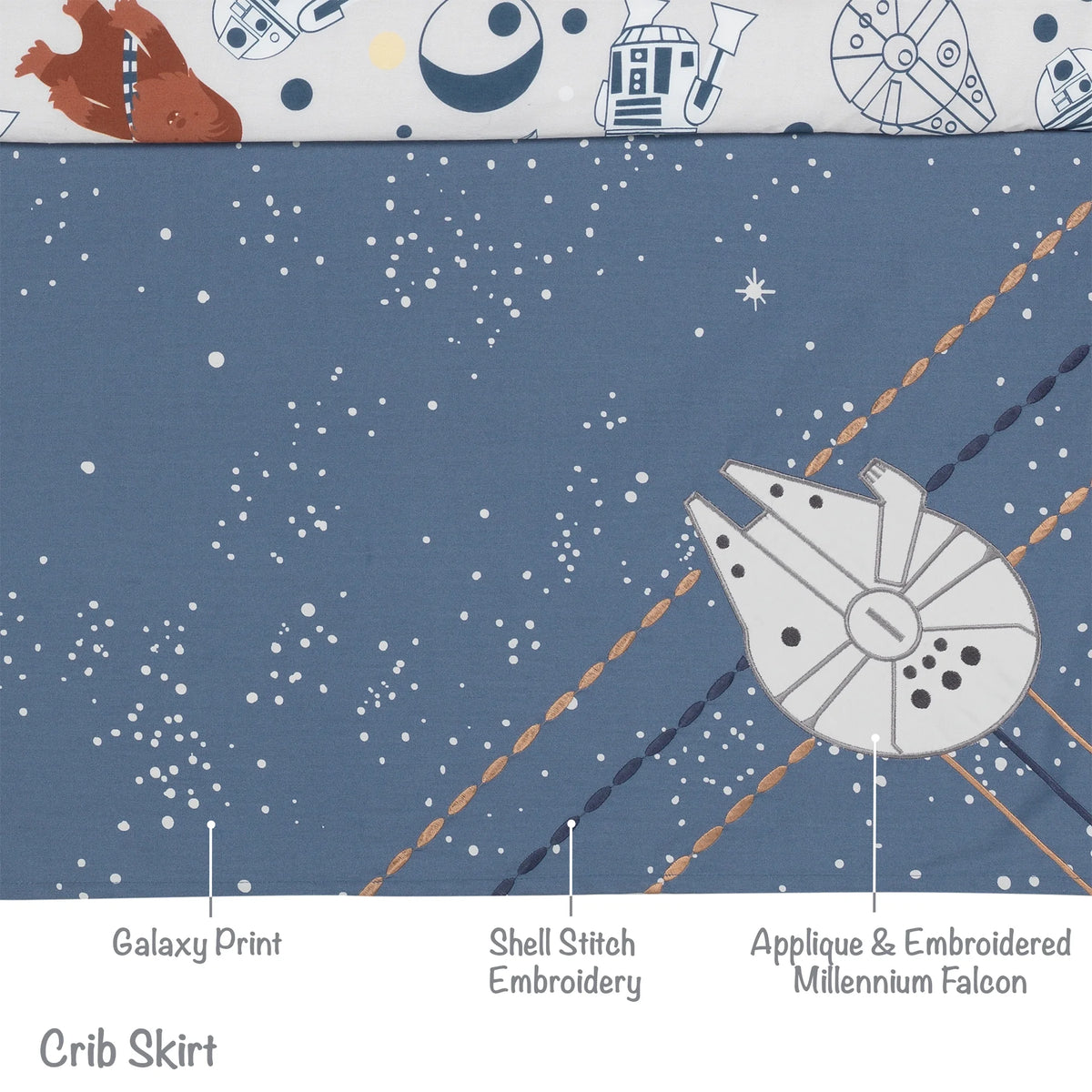 Star Wars Millennium Falcon 4-Piece Baby Crib Bedding Set B136