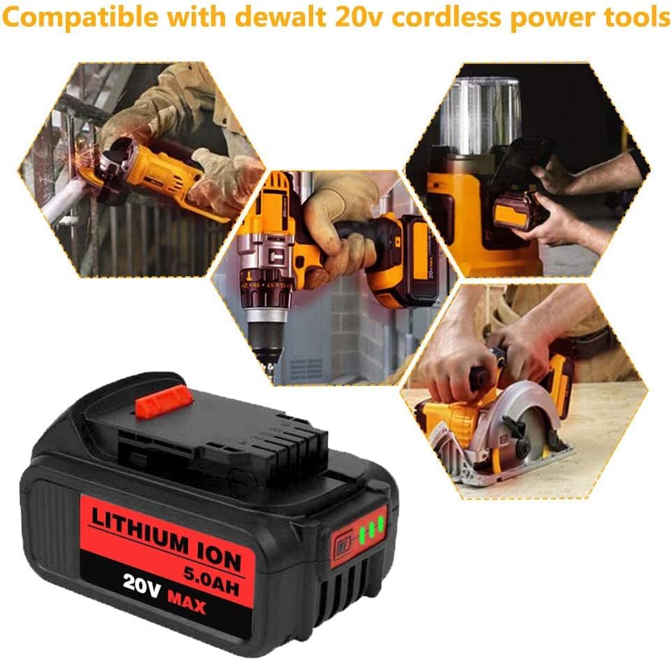 6Packs 20Volt 5.0Ah Lithium Battery L851950