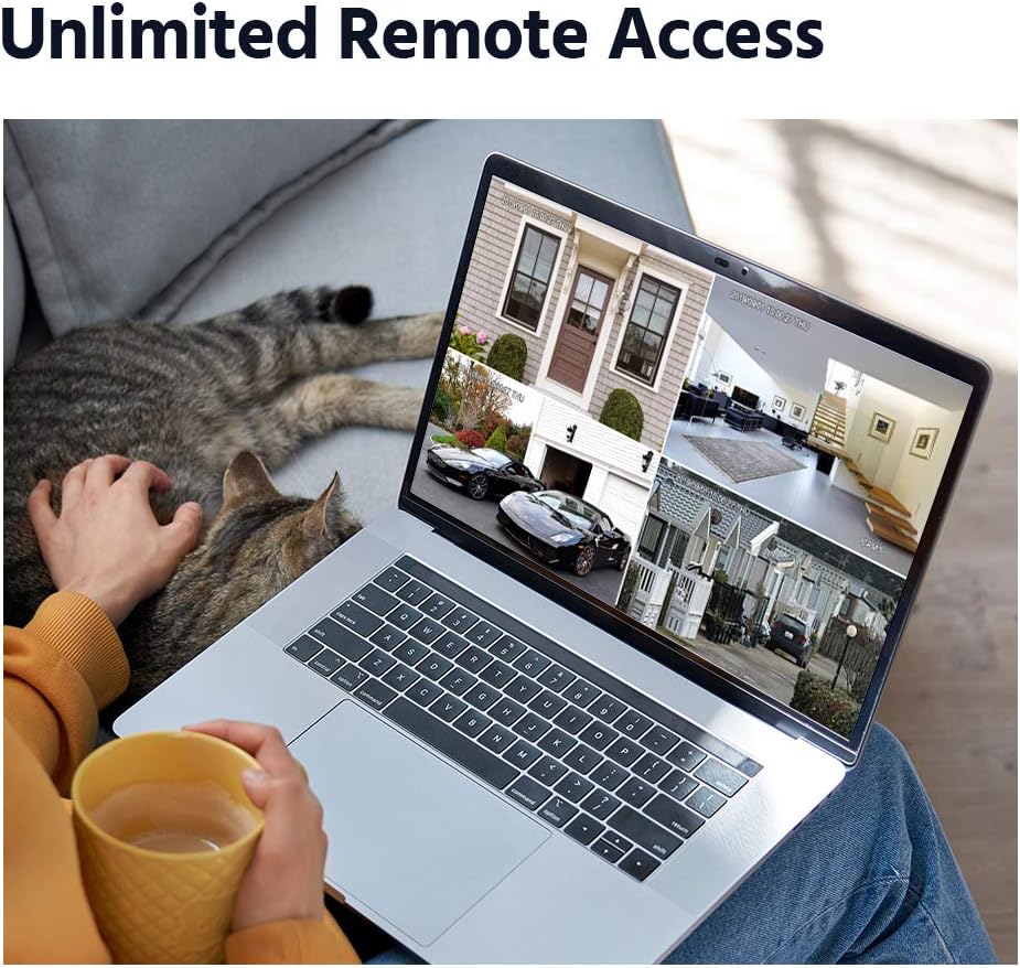 5MP NVR Wi-Fi Security Camera System with 10.1 LCD Monitor, 4CH, 4Pcs 1080p Outdoor IP Cameras, 1TB Hard Drive X909