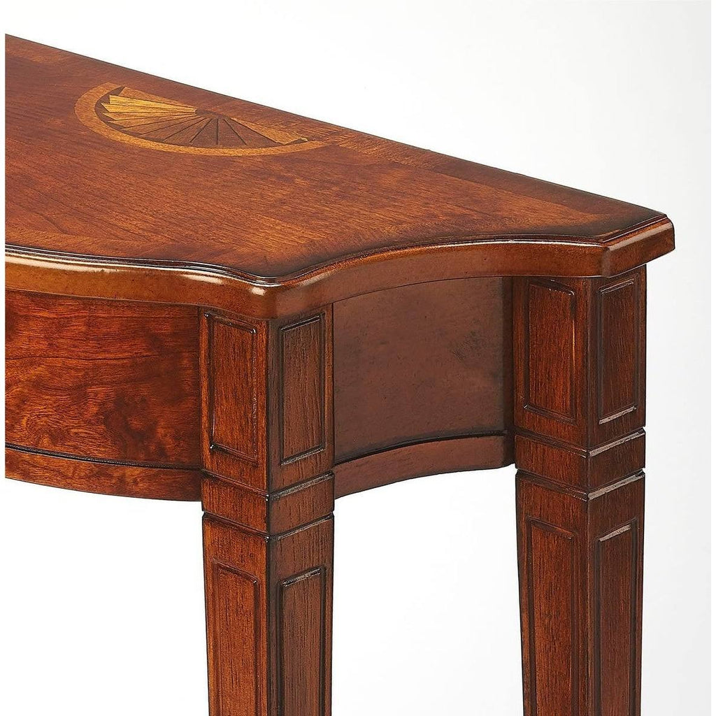 Olive Ash Burl Demilune Console Table F266403