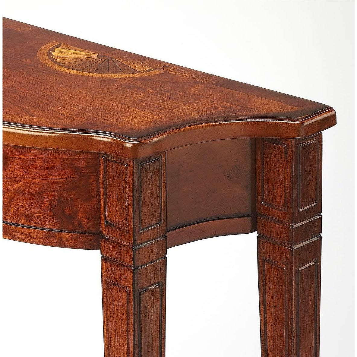 Olive Ash Burl Demilune Console Table F266403