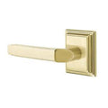 Satin Brass Half Dummy Left Handed Door Lever with Rose E533708