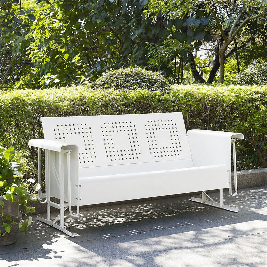 White Metal Gliding Patio Sofa M874